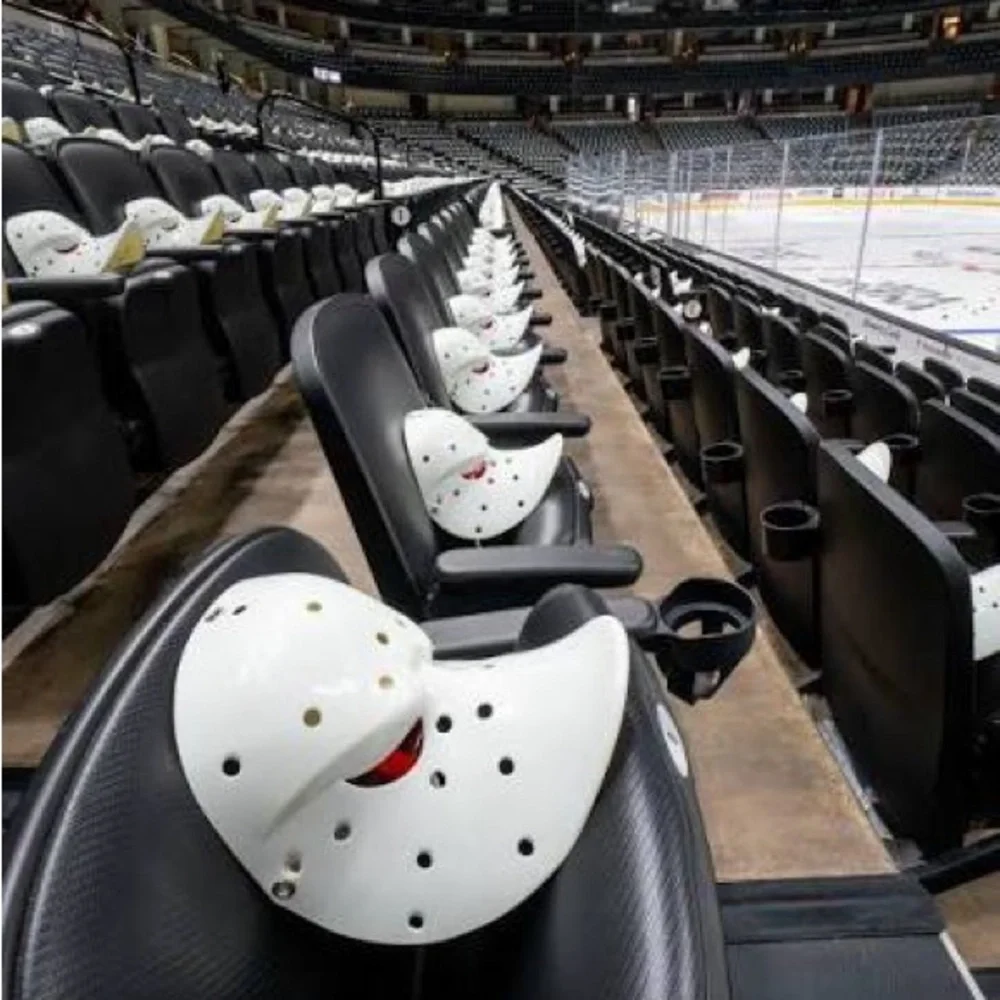 White Hockey Mask with Red Accents
